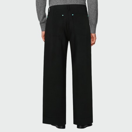 Stylish black straight-leg men's trousers