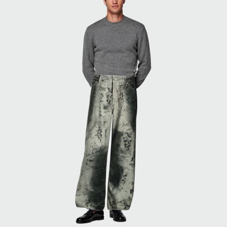 Fashion snake print mid-rise men's jeans