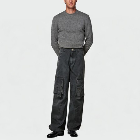 High quality multi-pocket straight-leg men's overalls