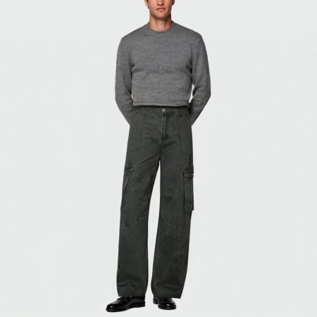 Casual multi-pocket straight men's overalls