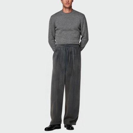Grey washed faded men's sports trousers