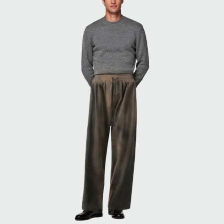 Acid wash faded straight-leg men's sports trousers