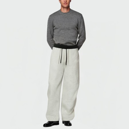 Contrast color straight-leg men's casual trousers