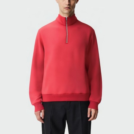 Men's stand collar quarter zip loose top