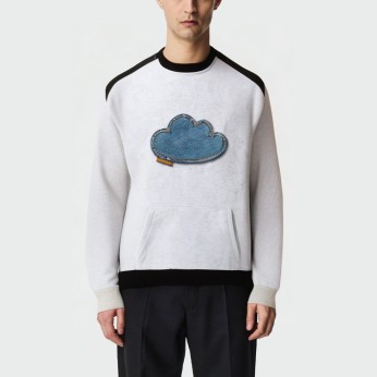 Autumn cotton round neck loose men's top