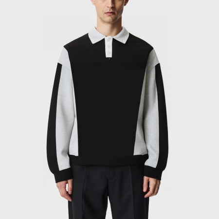 Two-tone stitching men's long-sleeved top