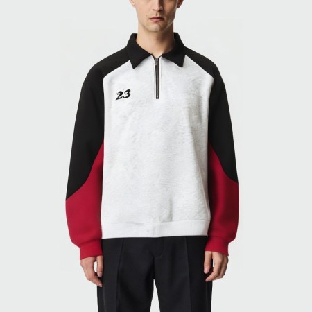 Men's retro colorblock long sleeve sweatshirt