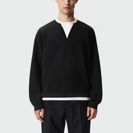 Men's fake two-piece long-sleeved pullover