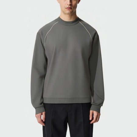 Grey men's crew neck long sleeve sweatshirt