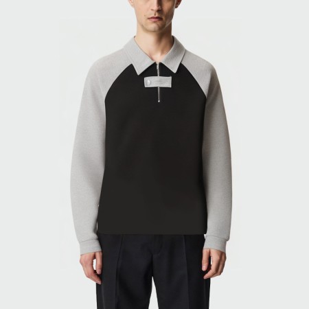 Contrasting color loose-fitting men's long-sleeved sweatshirt