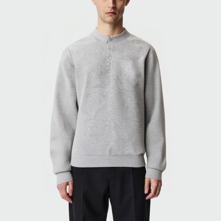 Simple grey men's long-sleeved pullover