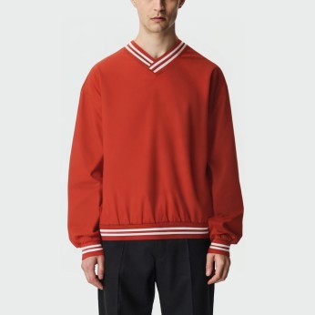 Fashion striped V-neck loose men's top