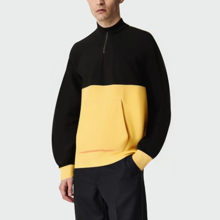 Contrast color cotton loose men's top