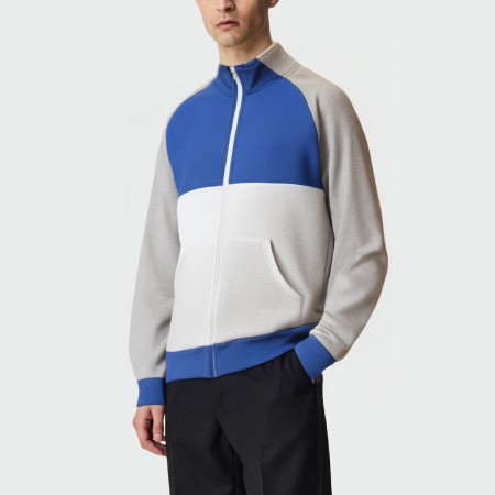 Men's stand collar contrast zipper sweatshirt