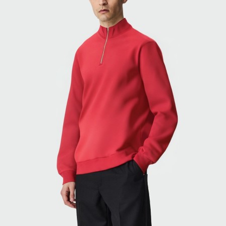 Men's stand collar quarter zip loose top
