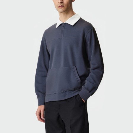 Autumn fashion lapel men's long sleeve top