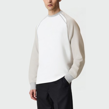Round neck loose men's long sleeve pullover