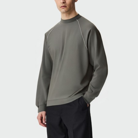 Grey men's crew neck long sleeve sweatshirt