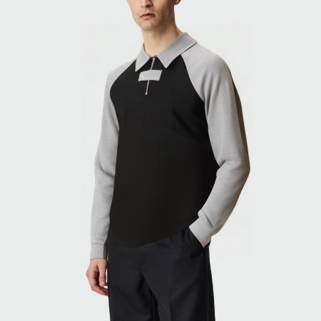 Contrasting color loose-fitting men's long-sleeved sweatshirt