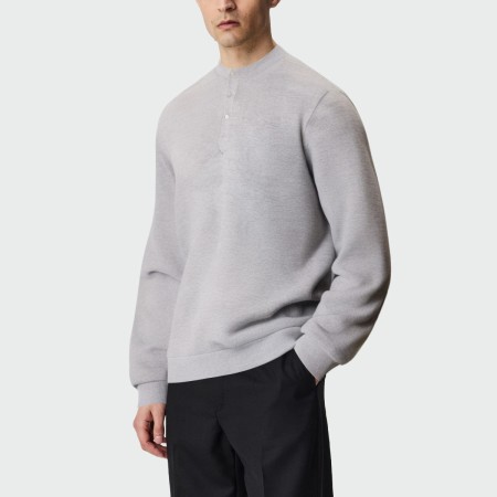 Simple grey men's long-sleeved pullover