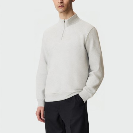 High quality stand collar quarter zip men's top