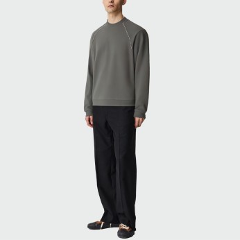 Grey men's crew neck long sleeve sweatshirt