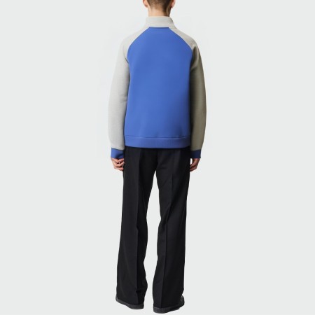 Men's stand collar contrast zipper sweatshirt