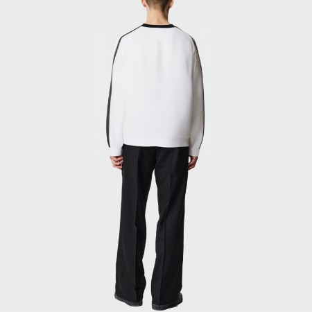 White side stripe crew neck men's top