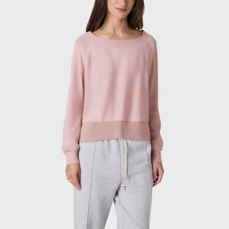 Pink large round neck casual women's pullover