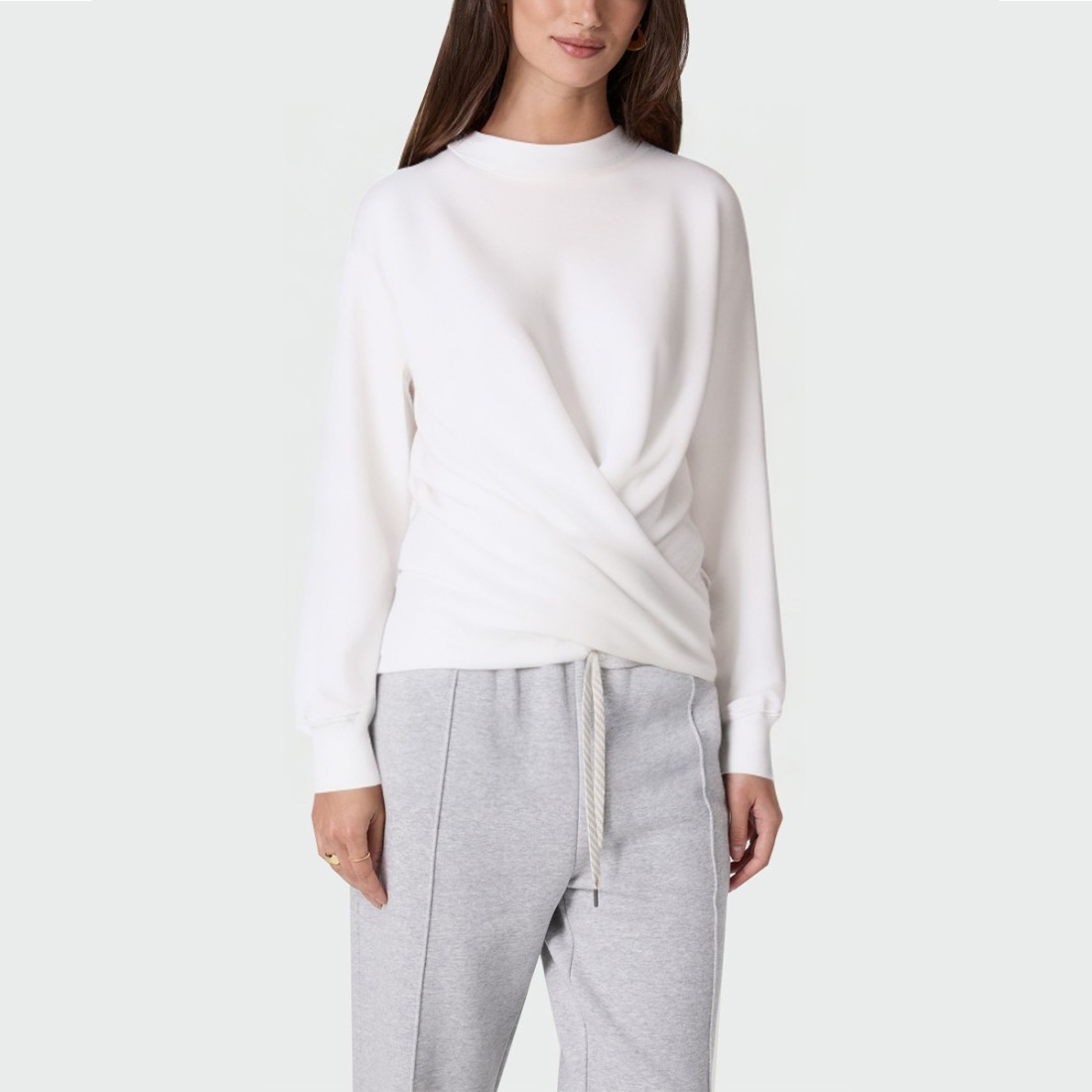 High-quality white breathable women's pullover