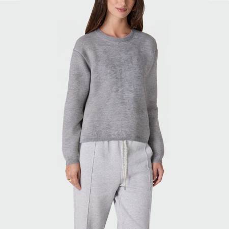 Loose grey dropped shoulder women's pullover