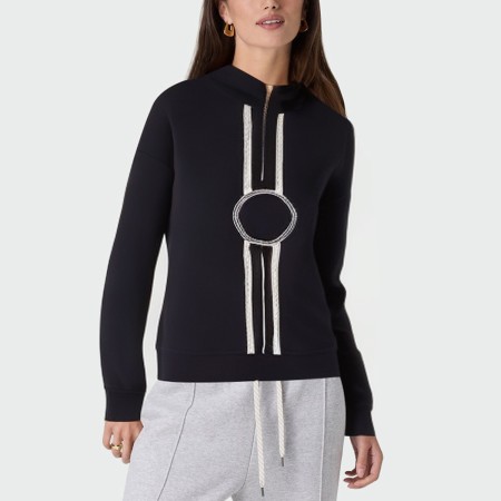 Zipper stand collar casual women's pullover