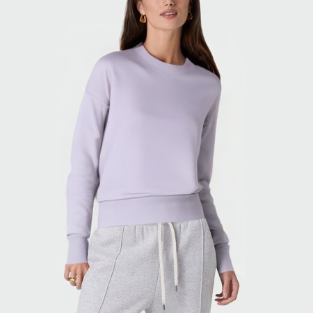 Purple crew neck long-sleeved women's pullover