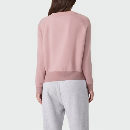 Pink large round neck casual women's pullover