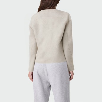 Beige V-neck loose women's pullover