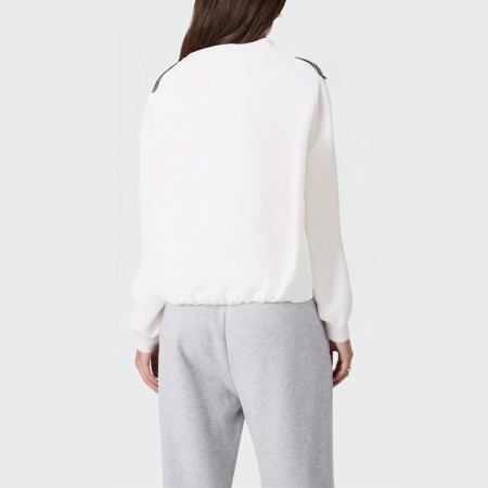 White round neck loose women's pullover