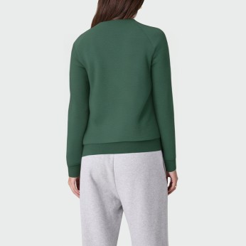 Green crew neck breathable women's pullover
