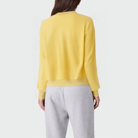 Yellow crew neck casual women's pullover