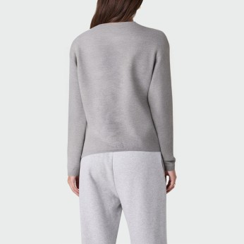 Loose grey dropped shoulder women's pullover