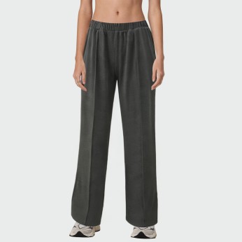 Straight elastic waist women's casual pants