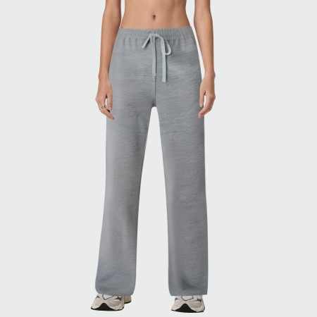 Grey comfortable high waist women's casual pants