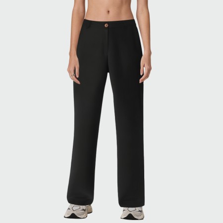 Black high waist women's casual pants