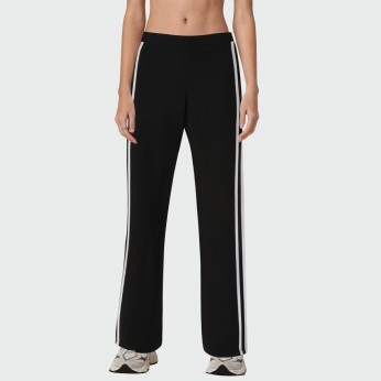 Fashion side stripe high waist women's trousers