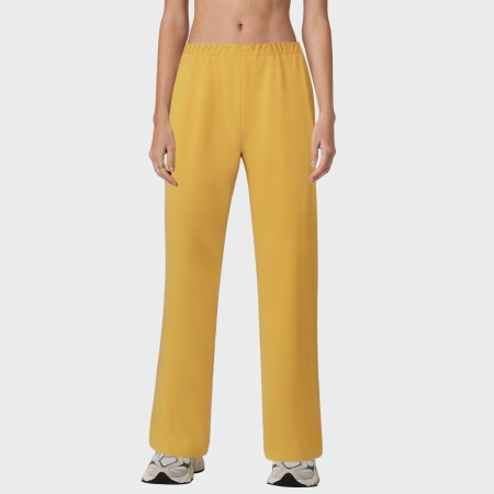 Yellow high waist women's flared pants