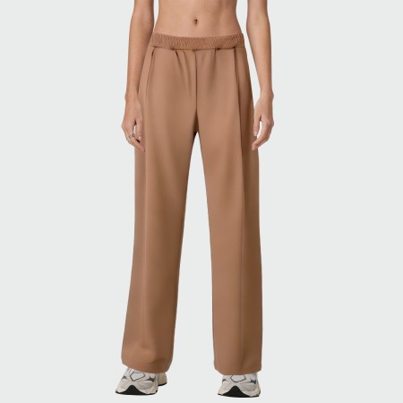 Casual elastic waist women's straight pants