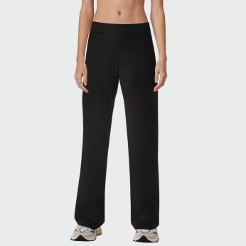 Black simple high elastic women's pants