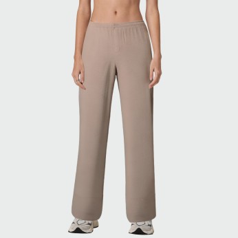 Vintage elastic waist wide leg women's trousers