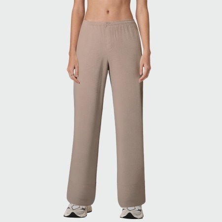 Vintage elastic waist wide leg women's trousers