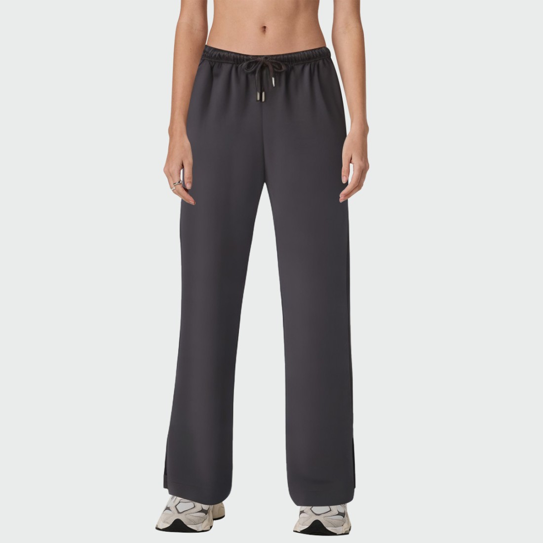 Autumn mid-rise wide-leg women's pants