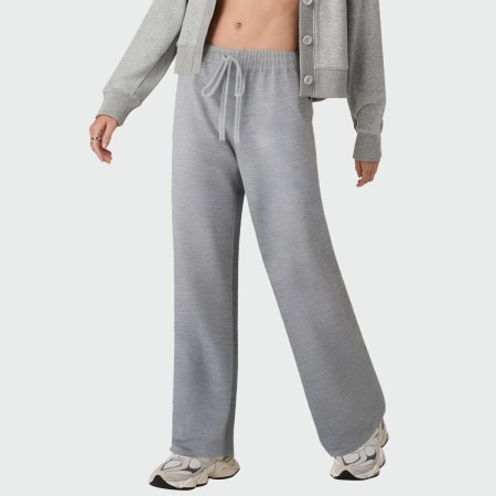 Grey comfortable high waist women's casual pants